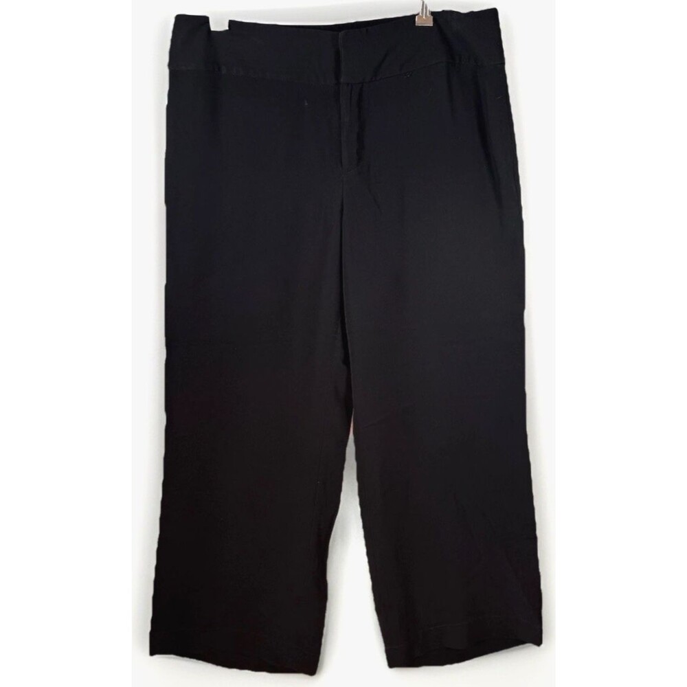 Banana Republic Pants Harrison Women's 14‎ Stretch Black Wide Leg Dress Career